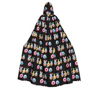YYHWHJDE Sweet Easter egg donuts Pattern Halloween Adult Hooded Cloak for various party and carnival settings