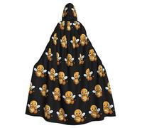 YYHWHJDE Sweet honey Pattern Halloween Adult Hooded Cloak for various party and carnival settings