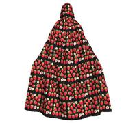 YYHWHJDE Sweet strawberry Pattern Halloween Adult Hooded Cloak for various party and carnival settings