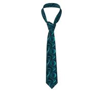 YYHWHJDE teal blue Pattern Men's tie classic style suit cravat suitable for holidays and work
