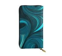 YYHWHJDE Teal Blue Picture Quality Leather Long Clutch Wallet Designed for Fashion Girls and Women Stylish 7.48 x 4.13 in