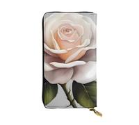 YYHWHJDE Teal Gray Rose Flower Picture Quality Leather Long Clutch Wallet Designed for Fashion Girls and Women Stylish 7.48 x 4.13 in