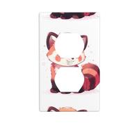 YYHWHJDE Tearsy Little Panda Prints Double Socket Wall Panel Electrical Socket Cover Plate Shatter Decoration Durable 4.5x2.76in
