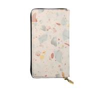 YYHWHJDE Terrazzo Marble Pastel Picture Quality Leather Long Clutch Wallet Designed for Fashion Girls and Women Stylish 7.48 x 4.13 in