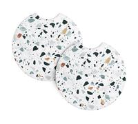 YYHWHJDE Terrazzo Marble Pastel Prints Car Cup Coasters 2-Pack - Premium Neoprene Drink Throws, Protect Cup Holders & Enhance Your Drive - Waterproof, Non-Slip Grip