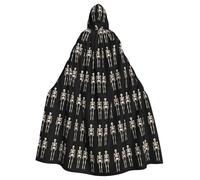YYHWHJDE Terrifying skeleton doll Prints Halloween Adult Hooded Cloak for Parties and Costumes