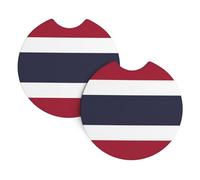 YYHWHJDE Thailand Flag Picture Car Coasters 2 Pack - Durable Waterproof Cup Holder Coasters for Car Interior Protection and Decoration