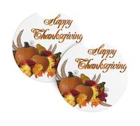 YYHWHJDE Thanksgiving Prints Car Cup Coasters 2-Pack - Premium Neoprene Drink Throws, Protect Cup Holders & Enhance Your Drive - Waterproof, Non-Slip Grip
