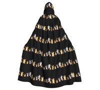 YYHWHJDE The Animals Are Dancing To Celebrate Pattern Halloween Adult Hooded Cape Cloak No Zipper, Comfortable For Costume Parties