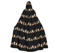 YYHWHJDE The animals are dancing to celebrate Pattern Halloween Adult Hooded Cloak for various party and carnival settings
