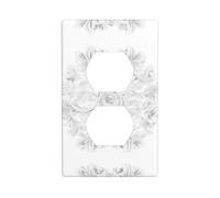 YYHWHJDE The Antique Patterns Slowly Bloom Picture Double Socket Wall Panel Electrical Socket Cover Plate is Shatter Resistant and Durable 4.5x2.76in