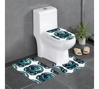 YYHWHJDE The Beast in The Waves Picture Three Piece Set of Bathroom Floor mats, Bathroom Shower mats, Anti Slip Quick Drying