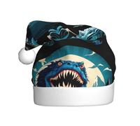YYHWHJDE The beast in the waves Prints Christmas Hat for Adult Making It a Fun and Durable Gift for Men and Women