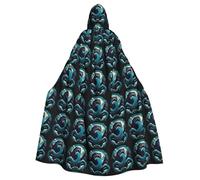 YYHWHJDE The beast in the waves Prints Halloween Adult Hooded Cloak for Parties and Costumes