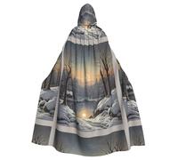 YYHWHJDE The bitter cold winter Picture Halloween Adult Hooded Cloak for Role-Playing, Costumes, and Theme Parties