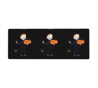 YYHWHJDE The Black cat Ghost Behind The Little boy Picture Extra Large Mouse pad, Computer Office Anti Slip Gaming Keyboard Thickened Version 12x31.5in