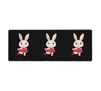 YYHWHJDE The Bunny'S Beautiful Red Dress Pattern Extra Large Mouse Pad, Computer Office Anti Slip Gaming Keyboard Thickened Version 12x31.5in