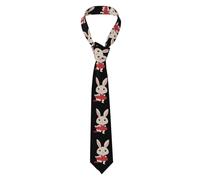 YYHWHJDE The bunny's beautiful red dress Pattern Men's tie classic style suit cravat suitable for holidays and work