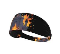YYHWHJDE The Castle Burning Flames Picture Sports Headband for Women Sweat Proof Bandeau Summer Elastic Band