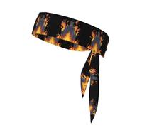 YYHWHJDE The castle burning flames Prints Sports Double-Sided Headscarf Quick Drying, Moisture Wicking for Women, Girls, and Men