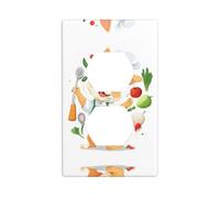 YYHWHJDE The Chef of The Culinary World Picture Double Socket Wall Panel Electrical Socket Cover Plate is Shatter Resistant and Durable 4.5x2.76in