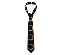YYHWHJDE The crescent moon decorated with stars Pattern Men's tie classic style suit cravat suitable for holidays and work