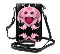 YYHWHJDE The cute little devil with big eyes Picture Ladies' mobile phone with leather foreskin, crossbody flip cover, small adjustable shoulder strap