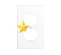 YYHWHJDE The Dazzling Five-Pointed Star Prints Double Socket Wall Panel Decorative for Residential and Commercial Areas 4.5x2.76in