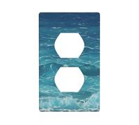 YYHWHJDE The deep Blue sea Picture Double Socket Wall Panel Electrical Socket Cover Plate is Shatter Resistant and Durable 4.5x2.76in