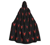 YYHWHJDE The devil's face Pattern Halloween Adult Hooded Cloak for various party and carnival settings