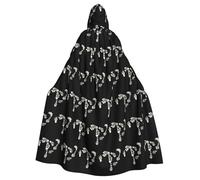 YYHWHJDE The devil's footprints Pattern Halloween Adult Hooded Cloak for various party and carnival settings