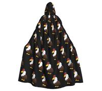 YYHWHJDE The eagle wears a gorgeous rose hat Pattern Halloween Adult Hooded Cloak for various party and carnival settings