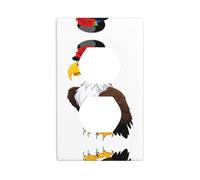 YYHWHJDE The Eagle Wears a Gorgeous Rose hat Picture Double Socket Wall Panel Electrical Socket Cover Plate is Shatter Resistant and Durable 4.5x2.76in
