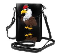 YYHWHJDE The eagle wears a gorgeous rose hat Picture Ladies' mobile phone with leather foreskin, crossbody flip cover, small adjustable shoulder strap