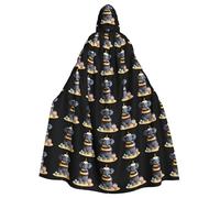 YYHWHJDE The elephant has a huge cake Prints Halloween Adult Hooded Cloak for Parties and Costumes