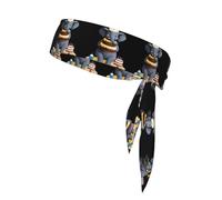 YYHWHJDE The elephant has a huge cake Prints Sports Double-Sided Headscarf Quick Drying, Moisture Wicking for Women, Girls, and Men