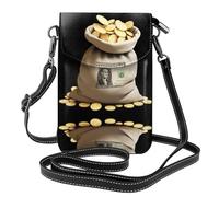 YYHWHJDE The endless wealth Picture Ladies' mobile phone with leather foreskin, crossbody flip cover, small adjustable shoulder strap
