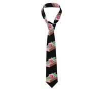 YYHWHJDE The everlasting rose brick Pattern Men's tie classic style suit cravat suitable for holidays and work