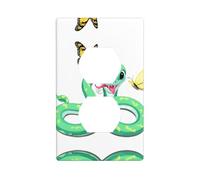 YYHWHJDE The Fate of Butterflies and Snakes Pattern Double Socket Wall Panel Decorative is Durable and Suitable for Socket Light Switch Accessories 4.5x2.76in