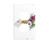 YYHWHJDE The First Romance in The Morning Pattern Double Socket Wall Panel Decorative is Durable and Suitable for Socket Light Switch Accessories 4.5x2.76in