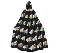 YYHWHJDE The first romance in the morning Pattern Halloween Adult Hooded Cloak for various party and carnival settings
