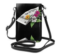 YYHWHJDE The first romance in the morning Picture Ladies' mobile phone with leather foreskin, crossbody flip cover, small adjustable shoulder strap