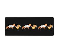 YYHWHJDE The Fox That Stole The Chicken Pattern Extra Large Mouse Pad, Computer Office Anti Slip Gaming Keyboard Thickened Version 12x31.5in