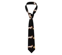 YYHWHJDE The fox that stole the chicken Pattern Men's tie classic style suit cravat suitable for holidays and work