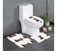 YYHWHJDE The Fox Wearing a Witch hat Picture Three Piece Set of Bathroom Floor mats, Bathroom Shower mats, Anti Slip Quick Drying