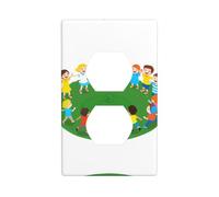 YYHWHJDE The Friend who Spins in Circles Picture Double Socket Wall Panel Electrical Socket Cover Plate is Shatter Resistant and Durable 4.5x2.76in
