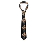 YYHWHJDE The friendly bear family Pattern Men's tie classic style suit cravat suitable for holidays and work
