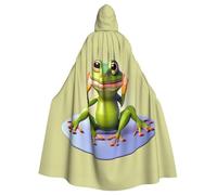 YYHWHJDE The funny frog doing yoga Printing Halloween Adult Hooded Cloak for Parties and Costume Events