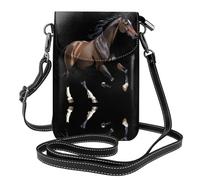 YYHWHJDE The galloping horse Picture Ladies' mobile phone with leather foreskin, crossbody flip cover, small adjustable shoulder strap