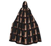 YYHWHJDE The gentle little squirrel Prints Halloween Adult Hooded Cloak for Parties and Costumes